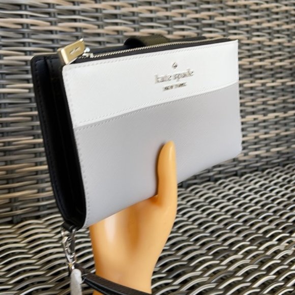 Kate Spade Staci Colorblock Phone Wallet Wristlet in Nimbus Grey - Picture 2 of 16